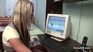 Young boy fucks skinny blonde teen!