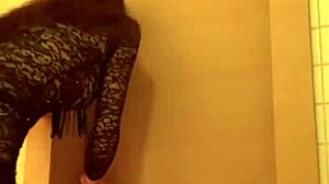 Hot MILF JERKED OFF in toilet at party