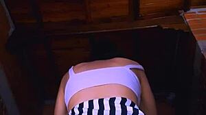 slender student pleases lover in apartment