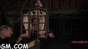 Gagged And Tied Up Serf Is Being Pleasured With Vibrator