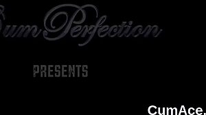 spicy sex kitten gets jizz shot on her face eating all the jizm bukkake pov blowbang