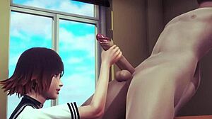 i love how sara uses her hand and pussy to give pleasure in uncensored hentai