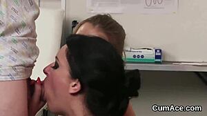 Horny doll swallows cumshot on face 😋