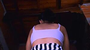 slender student pleases lover in apartment