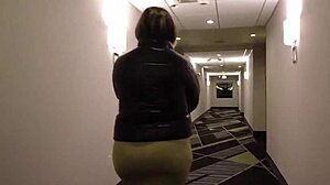 she was trolling the hotel, being naughty, and almost got caught sucking