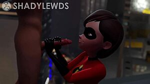 Helen Parr gives rooftop handjob!