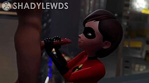 Helen Parr gives rooftop handjob!