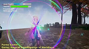 Exploring magical investigation of Meridiana in fantasy anime game