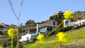 Stockings-clad lesbians finger each other's pussies in high definition