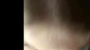 Busty babe gives blowjob while showing tits and ass!