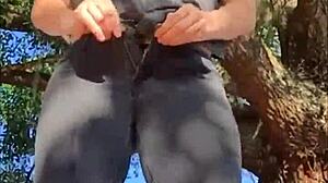 Naughty Slut Outside In Cute Panty Teases With Curvy Tits