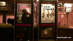 Shaved interracial couple dares outdoor fuck, blowjob and voyeur thrill