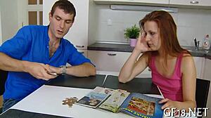 Cute European chick widens legs for oral with ex-girlfriend in hot session.