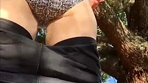 Naughty Slut Outside In Cute Panty Teases With Curvy Tits