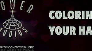 coloring your hair with some relaxing erotic audio for women featuring dirty talk