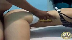 After the party, I bust my girlfriend's ass and fuck her sexy body.