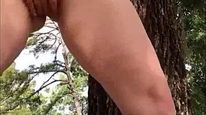 Naughty Slut Outside In Cute Panty Teases With Curvy Tits