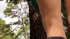 Naughty Slut Outside In Cute Panty Teases With Curvy Tits