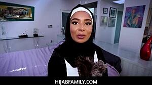 Hijabfamily - Big Thick Ass Teen Maid in Hijab Prepares for Cock