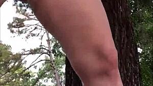 Naughty Slut Outside In Cute Panty Teases With Curvy Tits