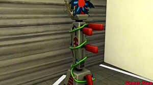 Bulma, the stepmom and wife, catches her stepson watching porn. She teaches him real sex lessons in Dragon Ball parody.