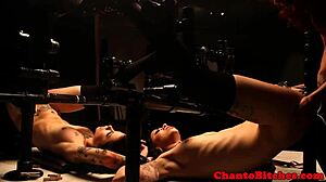 Lezdom mistress ruling over submissives