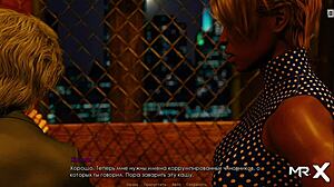 girls with big tits relax on the beach in this game animation