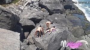 Amateurs Engage In Passionate Gay Sex On Rio's Public Beach.