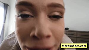 Chloe Rose Sucks Charles Dera's Huge Dick Deep In Pink Bald Pussy!