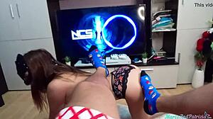 Babe Deep Sucking Guys Cock And Footjob - Homemade