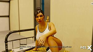 girls with big tits relax on the beach in this game animation