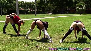 real uniformed teen 18+s get pounded by monster cocks at party