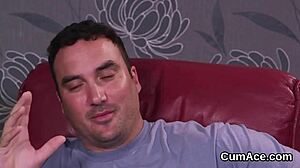 Oh Wow, Foxy Peach Receives Huge Cumshot Facial While Eating All the Charge in Pov!