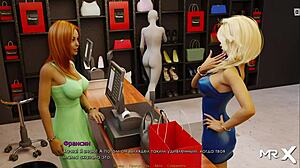 girls with big tits relax on the beach in this game animation