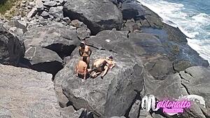 Amateurs Engage In Passionate Gay Sex On Rio's Public Beach.