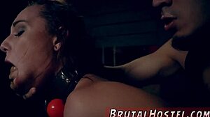 female bondage slave worships feet in extreme bdsm session with aidra fox.