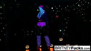 Blondes share halloween tits and ass!