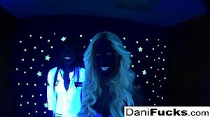 Sexy Dani's Hot Threesome Involves Black Partner's Blowjob Leading to Cumshot