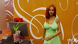 girls with big tits relax on the beach in this game animation