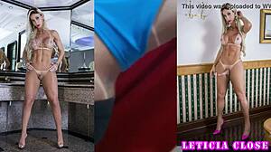 Leticia evokes deep emotions as the blonde shemale appears close on your screen
