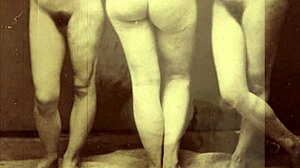 Vintage mature gangbang with hairy pussy