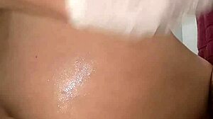 after pounding the slut, she fists her big ass wide open