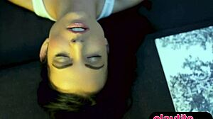 I'm a petite brunette teen pleasuring my pussy solo at home