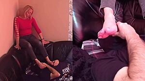 Oh wow, worshipping her feet on the sofa feels amazing 😍