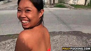 Naughty Asian amateur sucks her first foreign cock