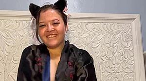 kitty getting dressed for photoshoot