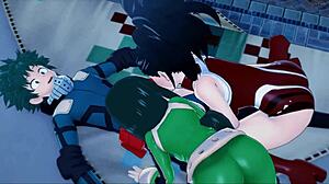 DEKU FUCKS MOMO AND TSUYU IN HOT THREESOME! MY HERO HENTAI CREAMPIE DOGGYSTYLE ACTION!