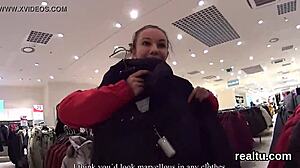 Bold Czech teen seduced in supermarket, clothes ripped for hardcore POV pounding.