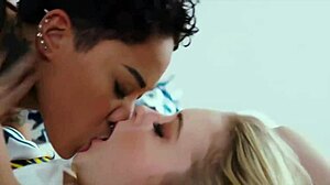 I watch these lesbian cheerleaders kiss passionately, diving into each other's pussies with tongues.