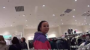 Bold Czech teen seduced in supermarket, clothes ripped for hardcore POV pounding.